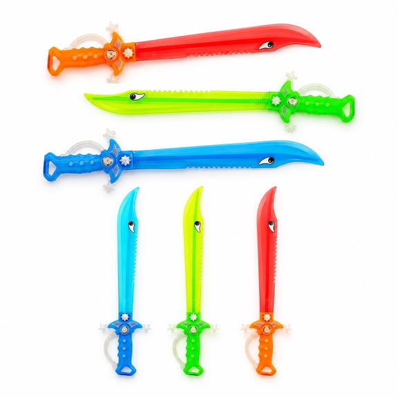 6 PCS Light Up Pirate Toy Sword 15 Inch Light Up Toys with Flashing LED Lights Fun Play Swords Gifts for Costume Birthday Party