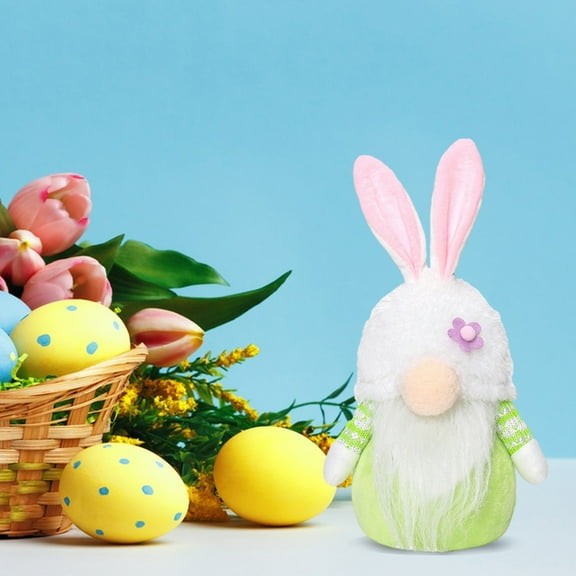 Light Up Plush Bunny Stuffed Decorative Rabbit with Soft Glow Floppy Ears Washable Spring Easter Home Accent for Mantel Shelf Tiered Tray Table Decor