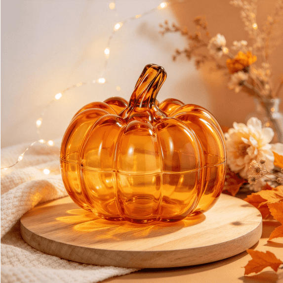 Light Up Pumpkin Small Glass Pumpkins with Lights Golden Pumpkin Decor Halloween Lights for Fall Centerpieces for Tables