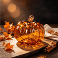 thumbnail image 1 of Light Up Pumpkin Small Glass Pumpkins with Lights Golden Pumpkin Decor Halloween Lights for Fall Centerpieces for Tables, 1 of 6