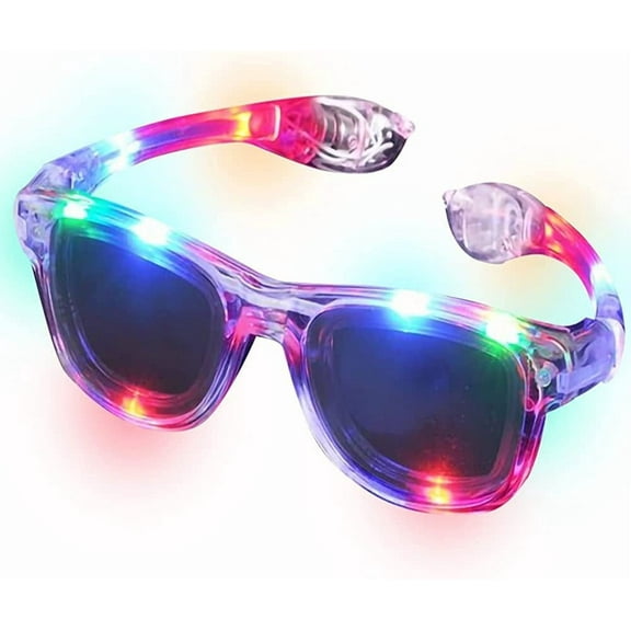 ArtCreativity Light-Up Retro LED Sunglasses 3 Flashing Modes, Neon Glow Shutter Shades for Kids & Adults 8+ Parties, Raves, Festivals, Unisex