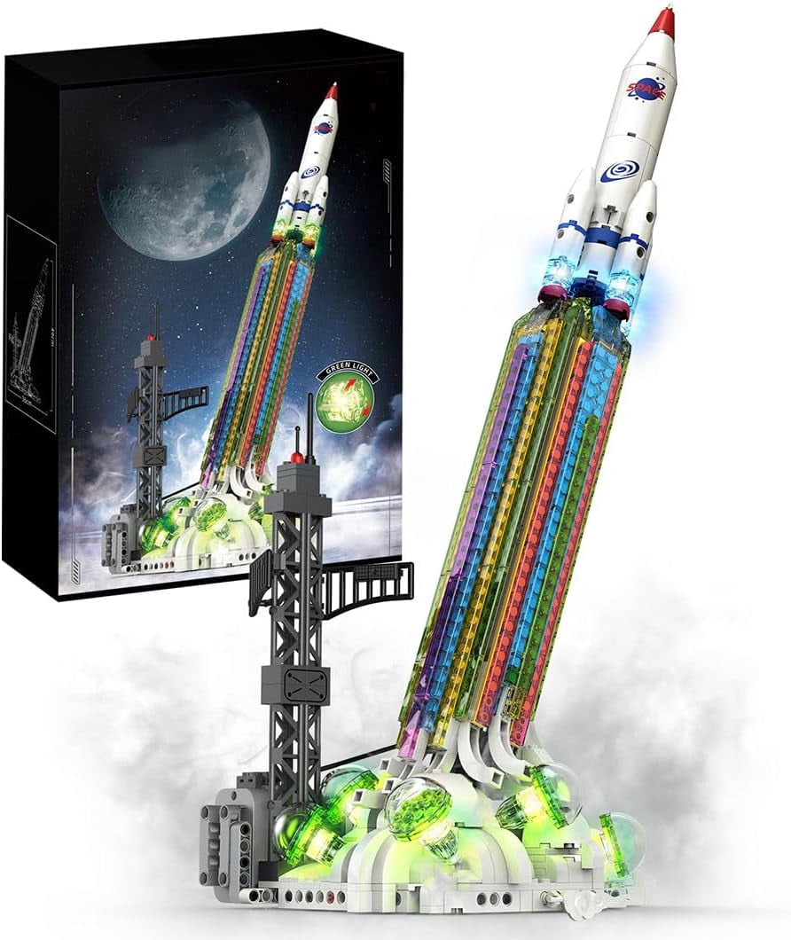 Detachable Toe Rockets Light-Up Rocket Building Block Set, Detachable Space Rocket Building ...
