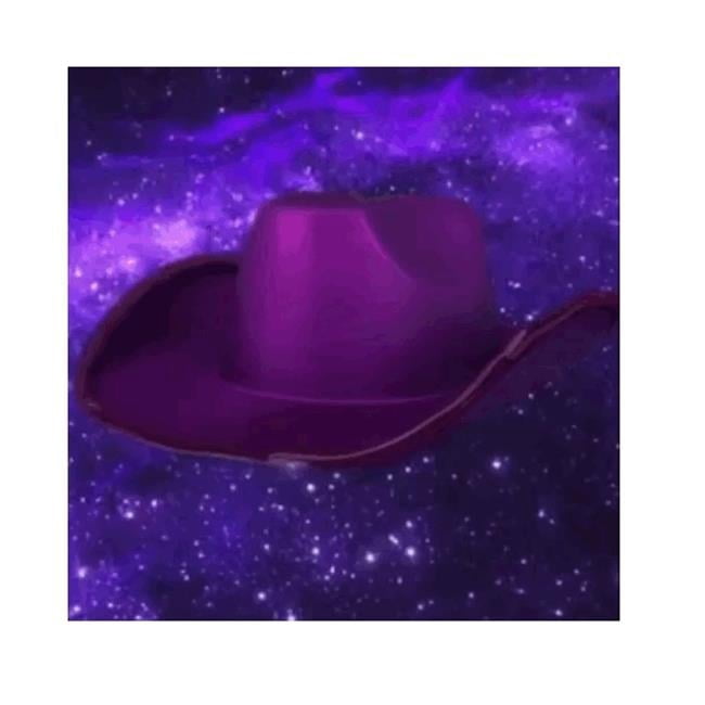 Light Up Shiny Satin Metallic Space Cowboy Hat, Purple  display picture 2