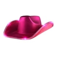thumbnail image 1 of Light Up Shiny Satin Metallic Space Cowboy Hat - Viva Pink Magenta, 1 of 1