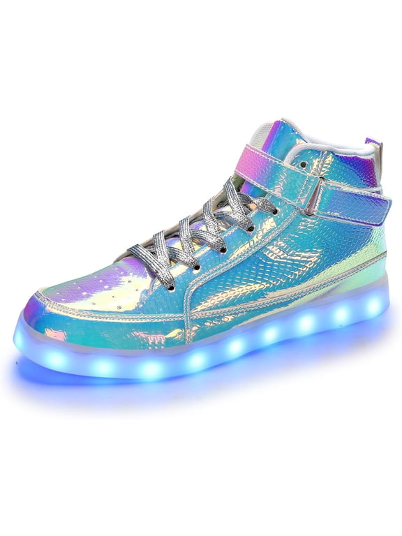 Light Up Shoes Men Women LED Shoes High Top Adult Light Up Sneakers Glow in The Dark Shoes with USB Recharging for Dancing Parties