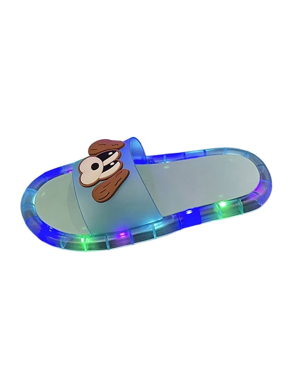 Light Up Slippers For Kids Glowing LED Slide Sandals Boys Girls Trendy Comfortable Slippers 4-10 Years