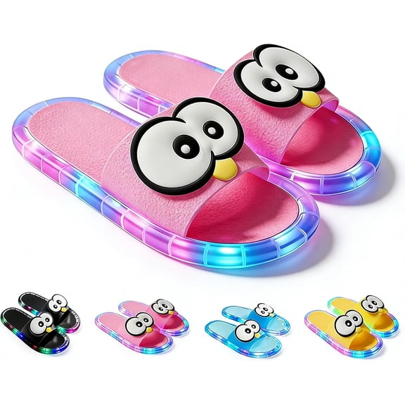 Light Up Slippers For Women, Sensor Glow Sandals Cute Cartoon Eyes, Motion Sensor LED Slides, for Teens Adults