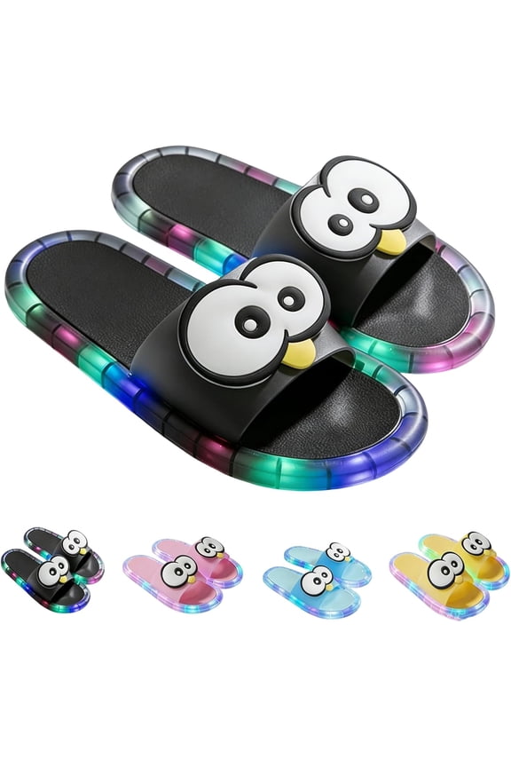 Light Up Slippers For Women, Sensor Glow Sandals Cute Cartoon Eyes, Motion Sensor LED Slides, for Teens Adults