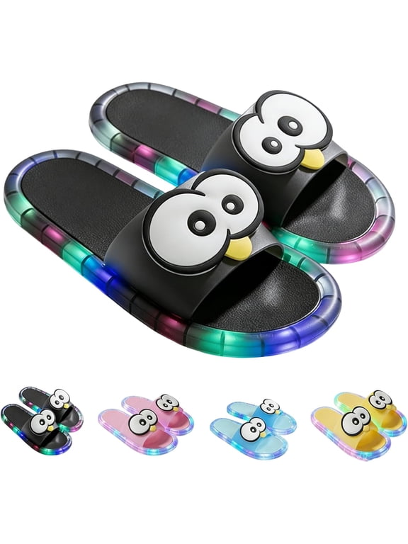 Light Up Slippers For Women, Sensor Glow Sandals Cute Cartoon Eyes, Motion Sensor LED Slides, for Teens Adults