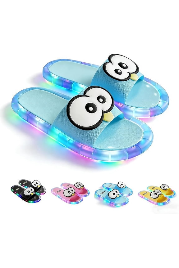 Light Up Slippers For Women, Sensor Glow Sandals Cute Cartoon Eyes, Motion Sensor LED Slides, for Teens Adults