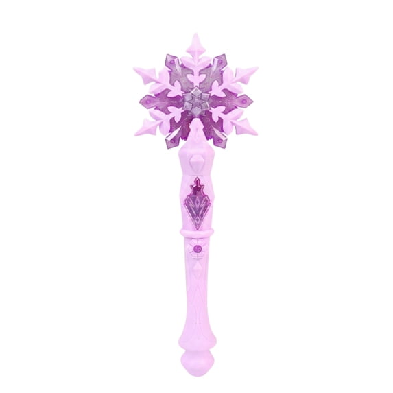 Light-Up Snowflake Wand Princess Magic Wand Toy with Sound and Flashing LED Lights Purple Electric Sensory Toy for Girls Birthday Party Favors