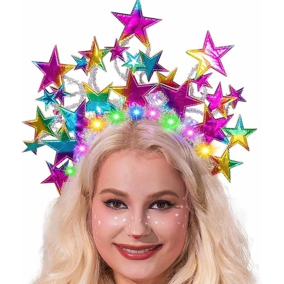 Light Up Stars Headbands Sparkly Led Nightclub Hair Band  Party Costume Hair Accessories for Women