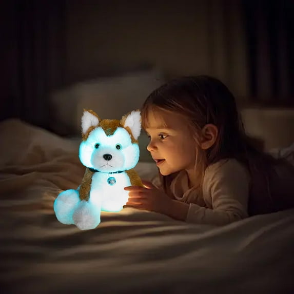 25cm 9.8 '' Colored Light Lint Animals Toy LED Lint Toy Luminous Pillow Children's Birthday Gift Without Battery