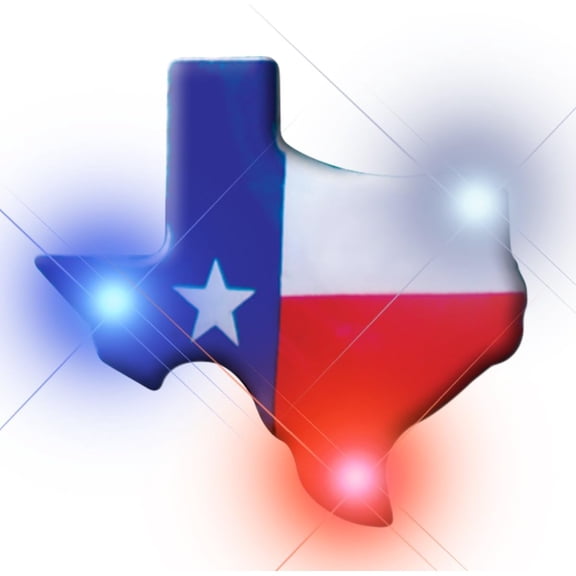 Light Up Texas Flashing Blinking LED Body Light Lapel Pins (25-Pack)