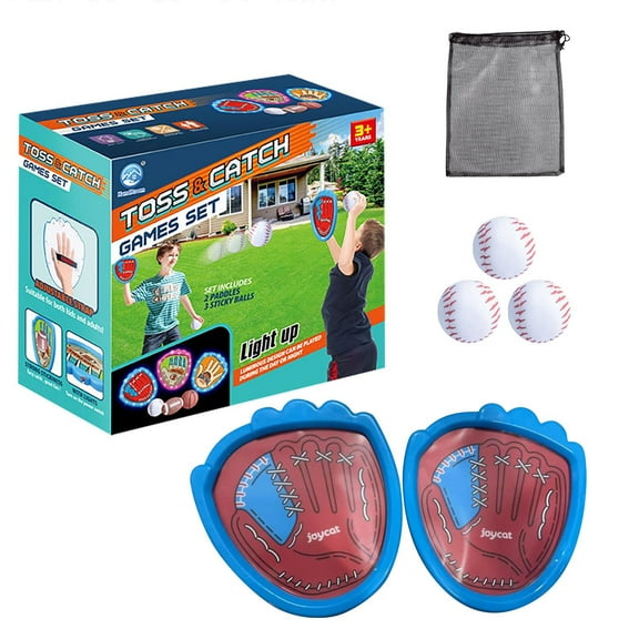 Light Up Throwing Toys Outdoor Game — Glow in the Dark Sticky Target Set for Backyard and Group Activities(A)