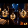 thumbnail image 1 of Light Up Transparent Christmas Ornament Ball,Angel Feathers Design Hanging Bauble With Built-in LED Lights,Christmas Tree Mantel Window Decor,B, 1 of 7