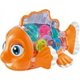 thumbnail image 1 of Light Up Transparent Gear Fish - Goldfish Crawling Car Toy with Lights and Music, 1 of 7