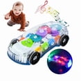 thumbnail image 1 of Light Up Transparent Gears Police Car Toy for Kids Bump and Go Toy Car for Boys  Educational Baby Toys Car Music LED Effects, 1 of 10