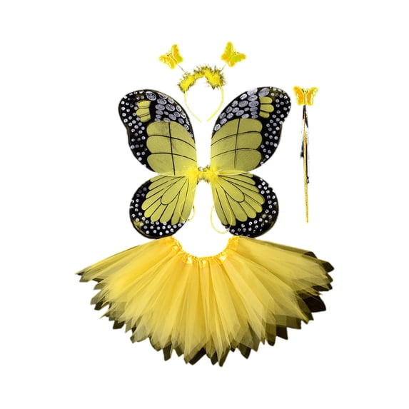 Light Up Tutu Skirt Sparkly LED Tulle Skirts Outfit with Butterfly Wing for 3 4 5 6 7 8 Years Old Girls