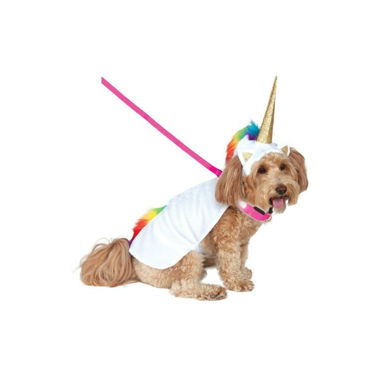 Unicorn Cape With Hood and Lightup Collar Pet Costume Unicorn Cape With Hood and Lightup Collar Pet Costume