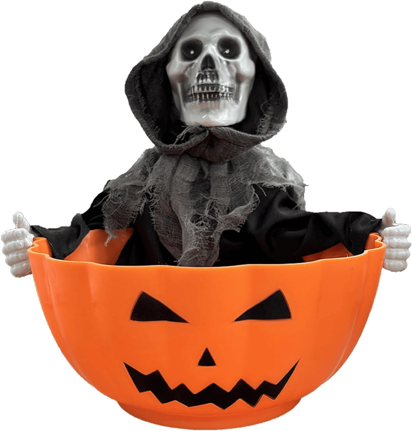 Light Up Witch Candy Bowl with Ghost Skull Sound for Halloween Parties