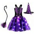 Printable Ichthyosaurus Light Up Witch Dress Halloween Girls Purple Witch Costume, Party Fancy ...