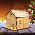 thumbnail image 1 of Light Up Wooden Christmas Village House, DIY Craft Kit, Handmade Holiday Decoration, Paintable Wooden Cabin, Festive Home Decor, 1 of 8