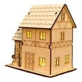 thumbnail image 1 of Light-Up Wooden Christmas Village Houses DIY Craft Kit Handmade Holiday Decor Seasonal Display Festive Crafts, 1 of 1