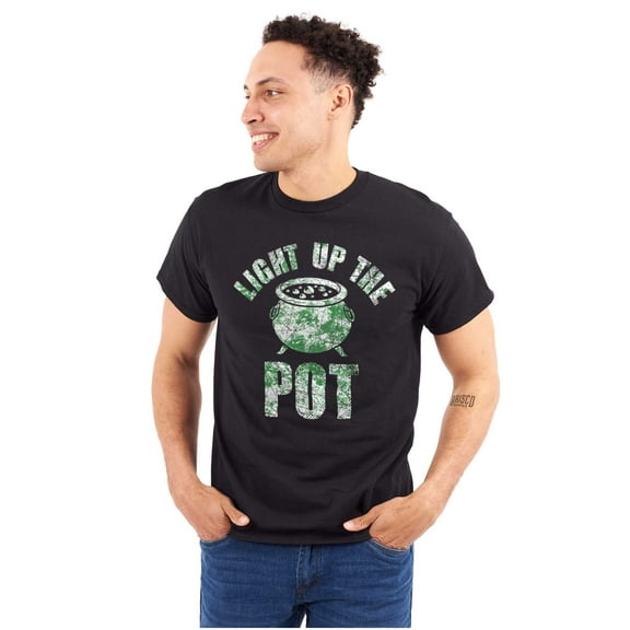 Light Up the Pot Cauldron Halloween Men's Graphic T Shirt Tees Brisco Brands S