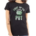 thumbnail image 1 of Light Up the Pot Cauldron Halloween Womens Slim Fit Graphic Tee Brisco Brands S, 1 of 6