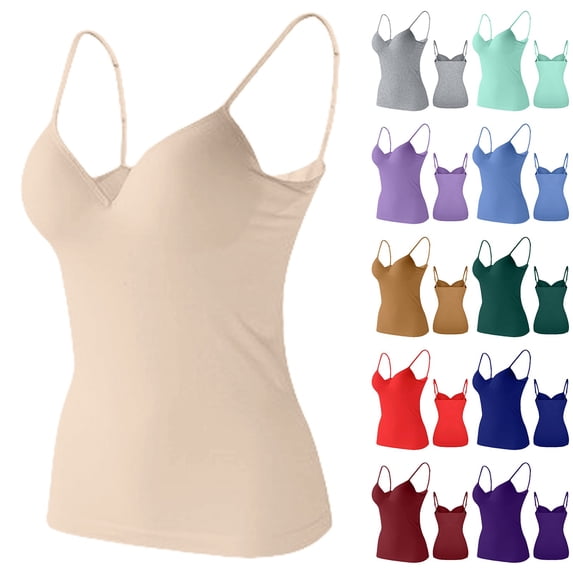 Light Violet Tank Top for Women Built in Bra modal Tops Sleeveless Summer Padded Basic Tank Top Essentials XL