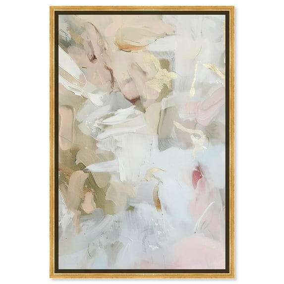 Light Voyage Boho Abstract Warm Color Canvas Wall Art by Art Remedy, Gold Floater Frame, 30"x45"