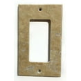 thumbnail image 1 of Light Walnut Travertine Single Rocker Switch Wall Plate / Switch Plate / Cover - Honed, 1 of 5