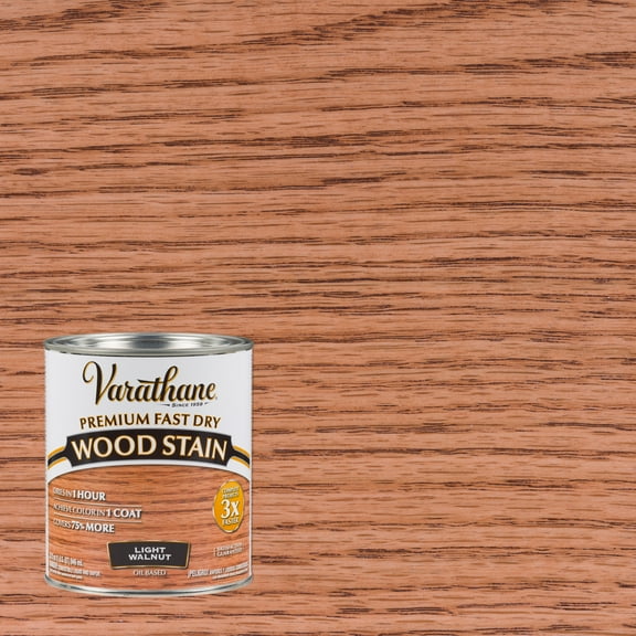 Light Walnut, Varathane Premium Fast Dry Wood Stain-262015, Quart