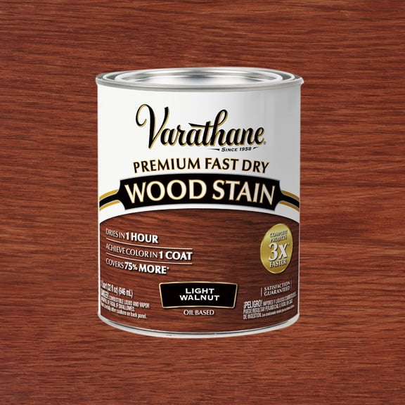 Light Walnut, Varathane Premium Fast Dry Wood Stain-262015, 32 fl oz