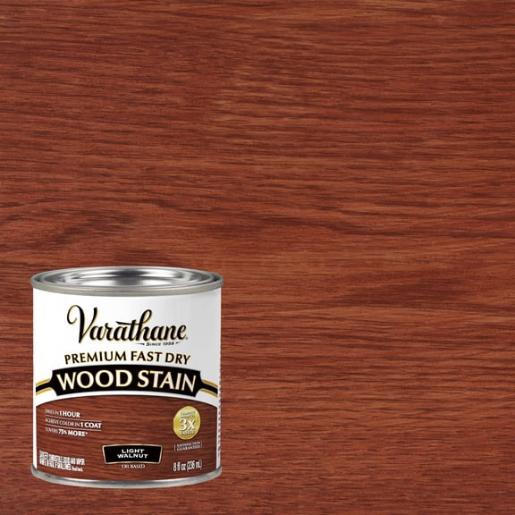 Light Walnut, Varathane Premium Fast Dry Wood Stain-262034, 8 fl oz