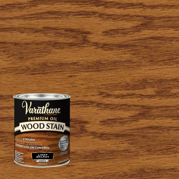 Light Walnut, Varathane Premium Oil-Based Interior Wood Stain-211719H, Quart, 2 Pack