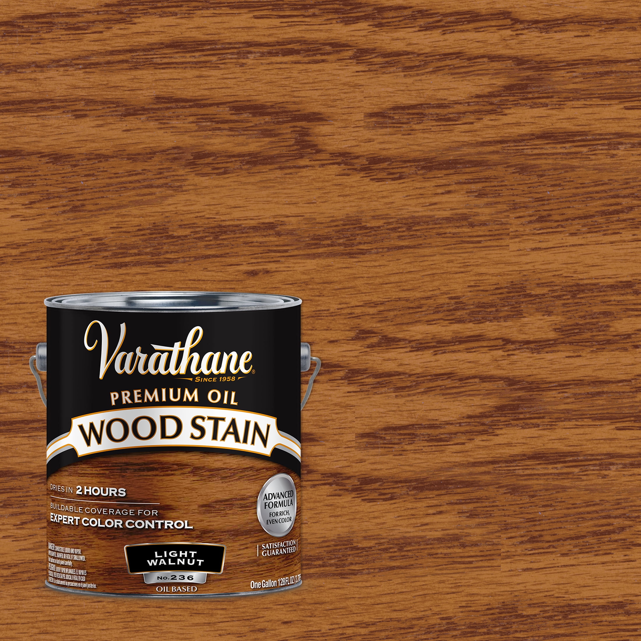 2 Pack, Light Walnut, Varathane Premium Oil-Based Interior Wood Stain-237996, Gallon