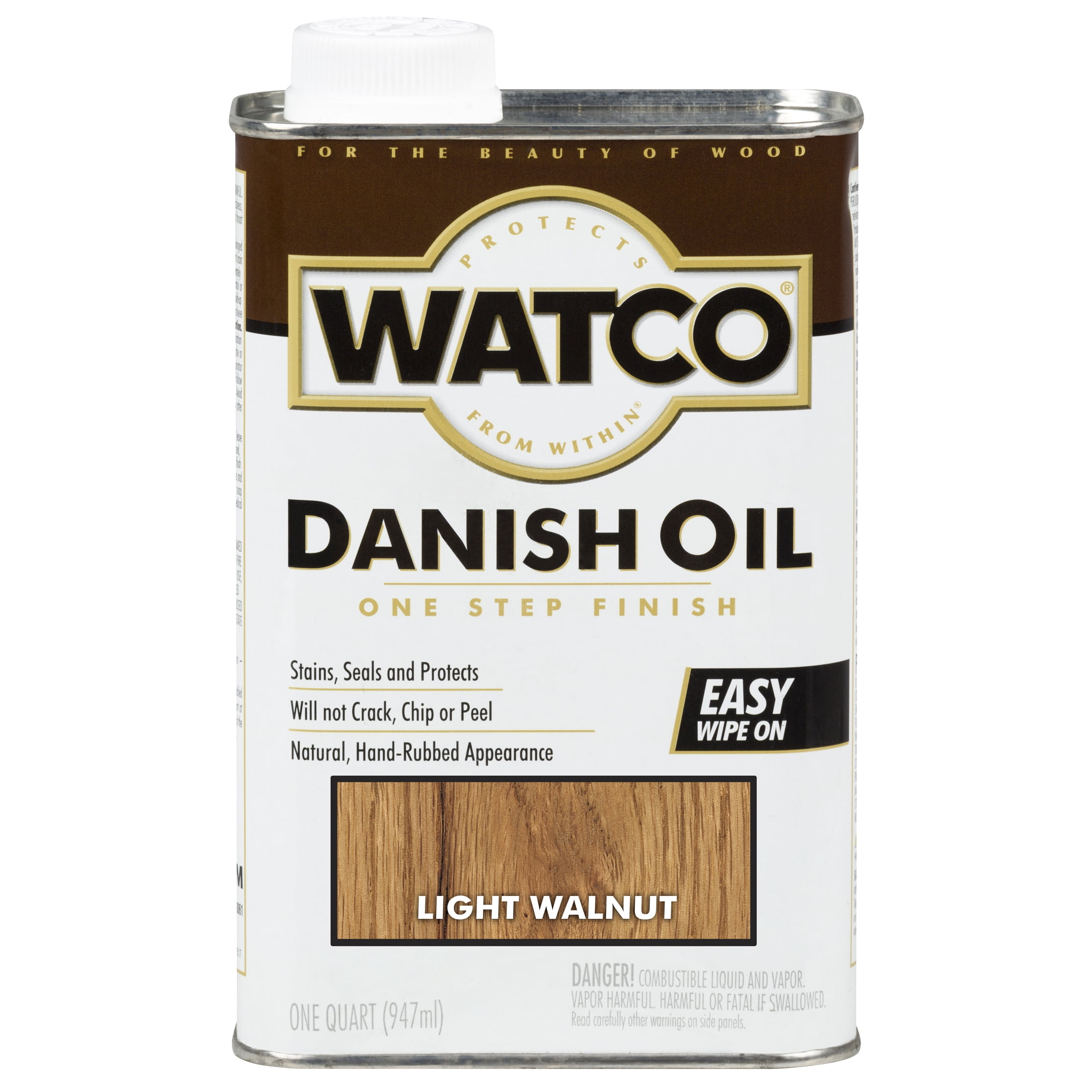 6 Pack, Light Walnut, Watco Danish Oil - 65541, Quart