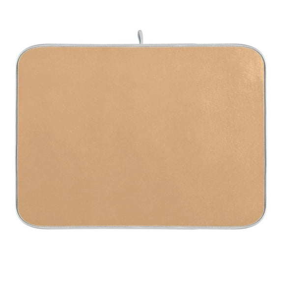 Light Warm Brown Dish Drying Mat 16x18 Absorbent Microfiber Draining Rack Pad for Kitchen Counter Sink