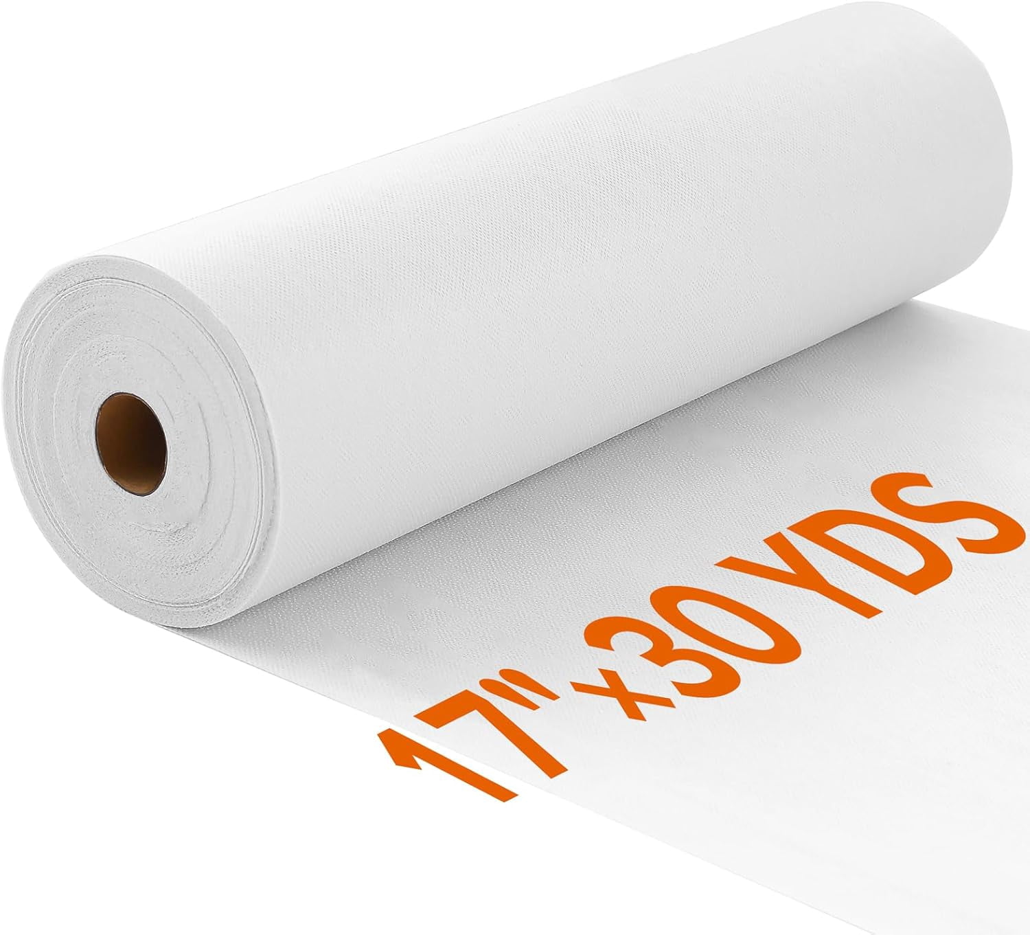 Light Weight 17in x 30yd White Iron On Non-Woven Fusible Interfacing, Single-Sided Polyester Fabric for DIY Craft Supplies, Quilting, Sewing, Shirt Plackets, Dresses, Collars, Cuffs