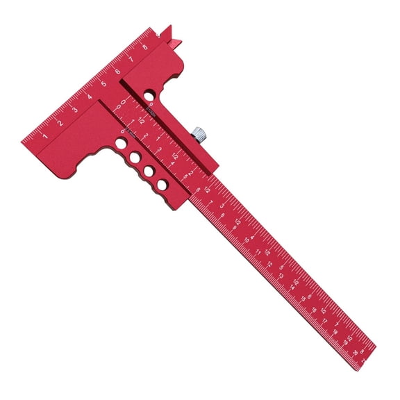 Light Weight Aluminum T Square Measuring Tool T Shaped Slide Ruler Scriber For Woodworking And Model Building