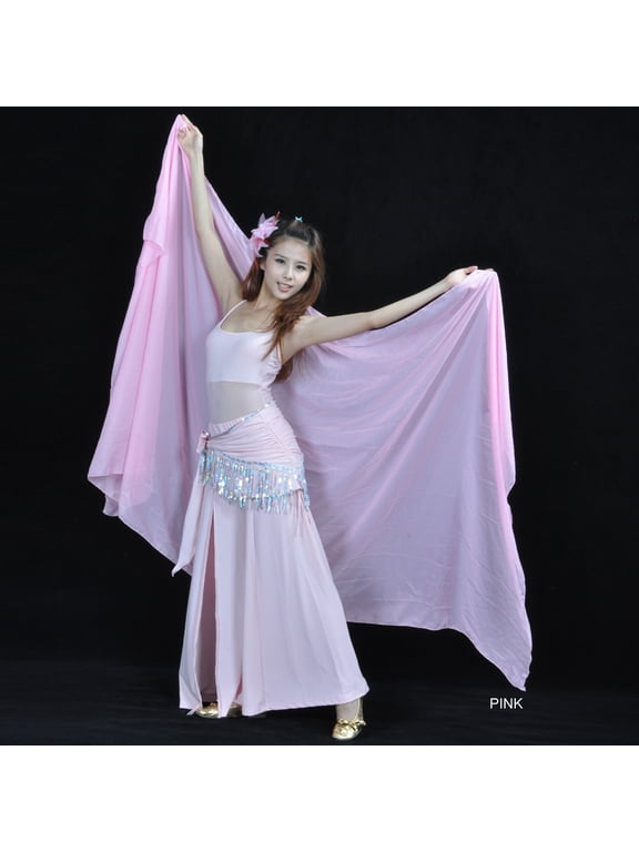 Light Weight Belly Dance Veil Shawls Costumes Accessories Belly Dance Veils Performance Hand Scarf,pink