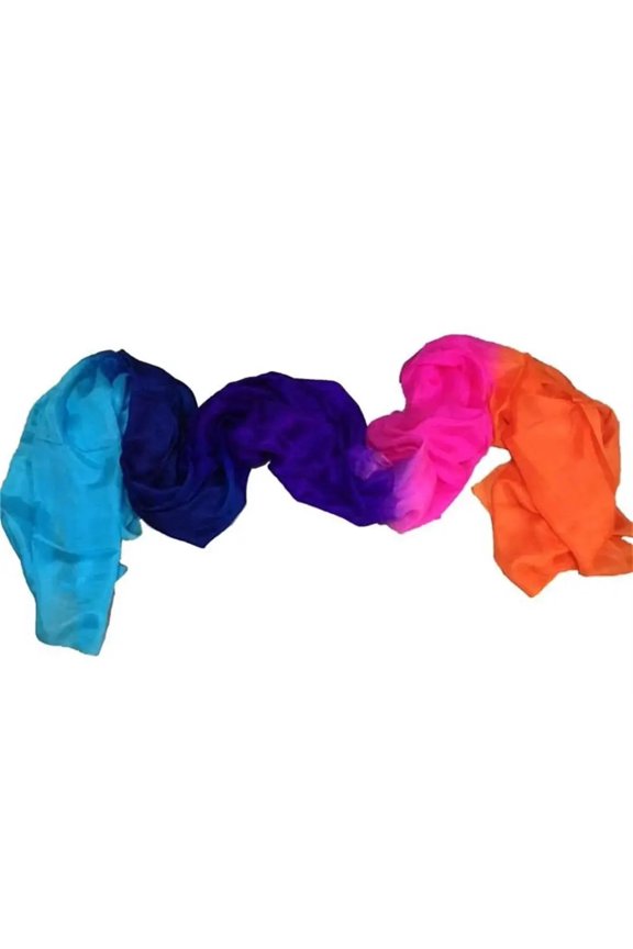 Light Weight Belly Dance Veils 5mm Real Silk Hand Dyed Scarves Shawls Wraps Horizontal For Women Dancer Classical 250cm