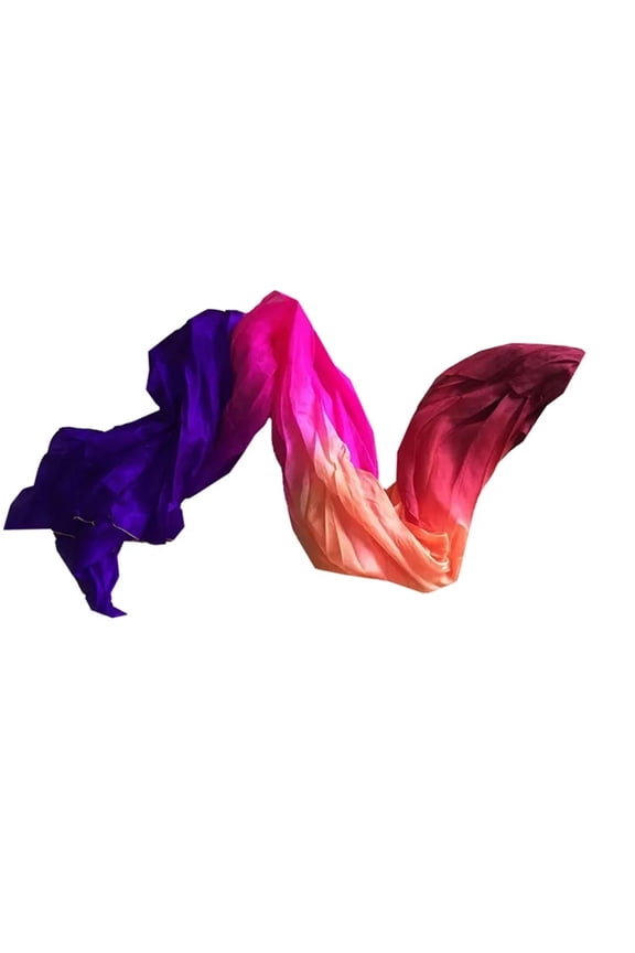 Light Weight Belly Dance Veils 5mm Real Silk Hand Dyed Scarves Shawls Wraps Horizontal For Women Dancer Classical 250cm