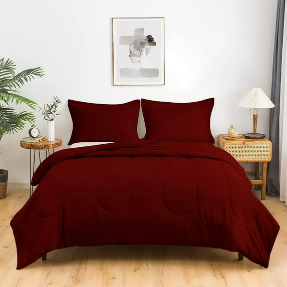 Light Weight & Breathable Thicker Design Comforter, 300 GSM All Season, 600-TC 100% Egyptian Cotton - King-XL Size ( 98" x 116" ) Inches, 1pc Comforter Only, (Burgundy)