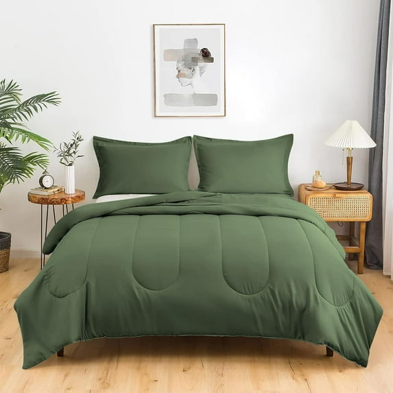 Light Weight & Breathable Thicker Design Comforter, 300 GSM All Season, 600-TC 100% Egyptian Cotton - King-XL Size ( 98" x 116" ) Inches, 1pc Comforter Only, (Moss)