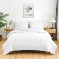 thumbnail image 1 of Light Weight & Breathable Thicker Design Comforter, 300 GSM All Season, 600-TC 100% Egyptian Cotton - OverSized King Plus Size ( 120" x 128" ) Inches, 1pc Comforter Only, (White), 1 of 6