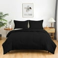 thumbnail image 1 of Light Weight & Breathable Thicker Design Comforter, 300 GSM All Season, 600-TC 100% Egyptian Cotton - OverSized King Size ( 98" x 120" ) Inches, 1pc Comforter Only, (Black), 1 of 6