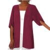thumbnail image 1 of Light Weight Cardigan Women Summer Half Sleeve Cardigan Open Front Shawls Casual Lightweight Beach Cover Ups, 1 of 6